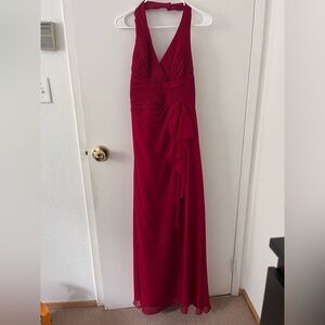 David’s Bridal Red Bridesmaid Dress Halter Size 10